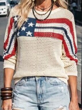 New Crochet American Flag Sweater
